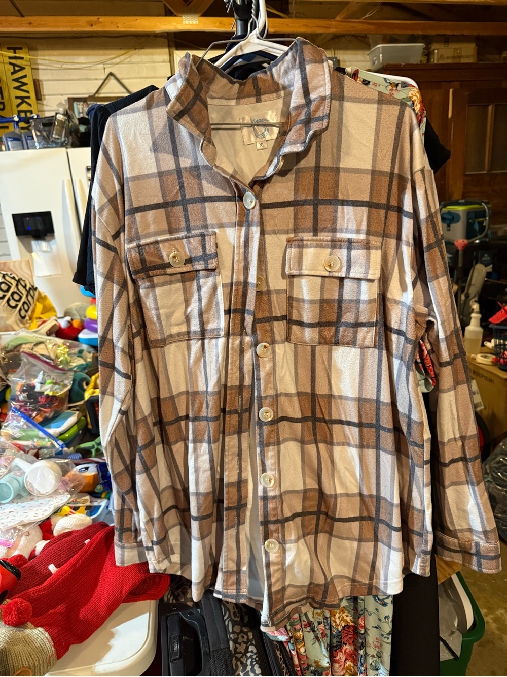 Womens XL Fall Shirt Bundle Plaid Shacket It’s Fall Y’all Graphic Tee